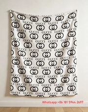 Minimalist Gucci Monogram Wall Tapestry Gucci GG Monogram Black & White Flannel Blanket IMG_2608